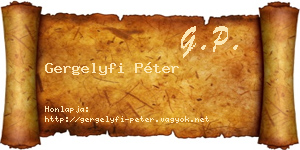 Gergelyfi Péter névjegykártya