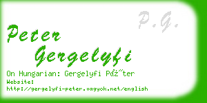 peter gergelyfi business card